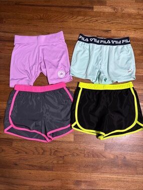 Lot of 4 girls athletic shorts size 10-12 and 7/8